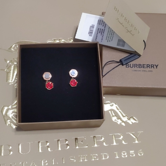Burberry Nut & Bolt Rose Gold Drop Earrings - Picture 4 of 13